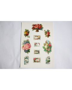 Images chromos gaufrés découpés Bouquets de fleurs 1890