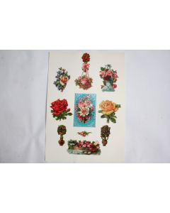 Images chromos gaufrés découpés Roses 1890