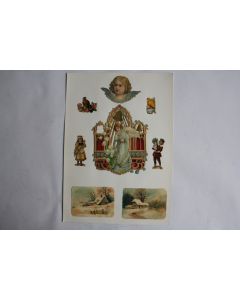 Images chromos gaufrés découpés Angelots 1890