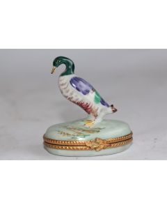 LIMOGES Boite porcelaine Canard Colvert