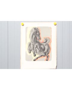HANS ERNI Lithographie originale Cheval