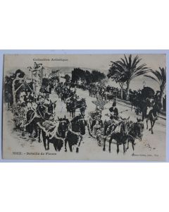 CPA Alpes-Maritimes Carnaval de Nice Bataille de Fleurs Attelage