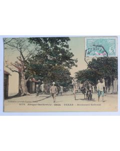 CPA Afrique occidentale Sénégal Dakar Boulevard National Attelage