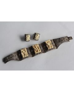 Parure Bracelet et boucles d'oreilles filigrane argent Chine