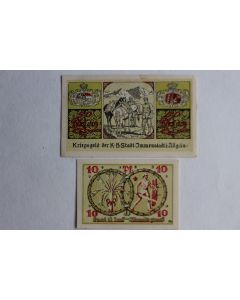 Billets de nécessité Pfennig Immenstadt im Allgäu 1918 Allemagne