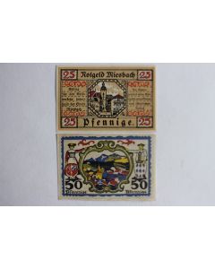 Billets de nécessité Pfennig Miesbach 1920 Allemagne