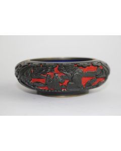 Cendrier cinabre laque de Chine