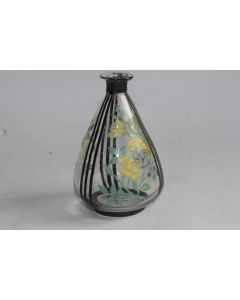 Vase verre émaillé Willy Meitzen Fritz Heckert