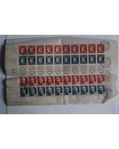 Feuilles Timbres France centenaire du timbre 1949 affranchies