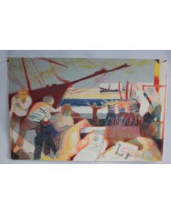Lithographie originale Paul AMBILLE La colère