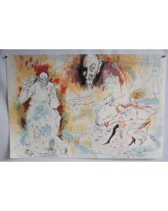 Lithographie originale Jacques PECNARD L'Avarice
