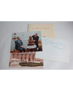 Tchang Chong-Ren Sculpteur Photos dédicace Mitterrand Élysée 1988