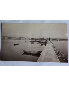 Ancienne photographie Bateaux Quai Genève Suisse