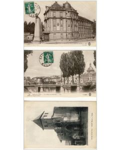 3 CPA 55 Meuse Bar Le Duc Ornain École Supérieure de Jeunes Filles RESSON Église