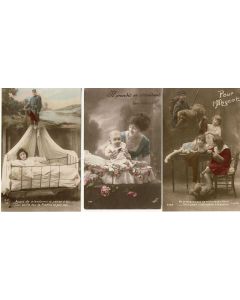 3 CPA militaria Patriotique Pensé au soldat