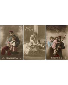 3 CPA militaria Patriotique Soldat Alsace