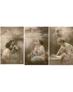 3 CPA militaria Patriotique Soldat Pensée