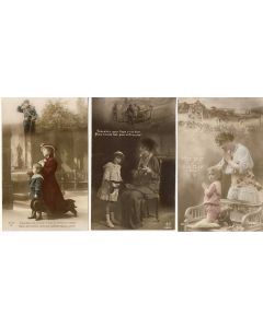 3 CPA militaria Patriotique Soldat Prière