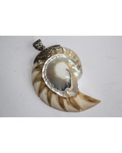 Pendentif design Coquillage résine argent