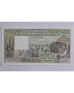 Billet 500 Francs Afrique de l'Ouest 1985 T neuf