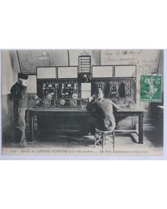 CPA Sapeurs-Pompiers Paris poste télégraphique et téléphonique