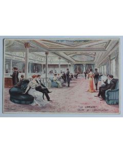 Carte postale ancienne Cie Gle Transatlantique La Lorraine Salon