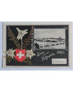 CPA Suisse Gruss aus der Schweiz Basel Edelweiss séchées