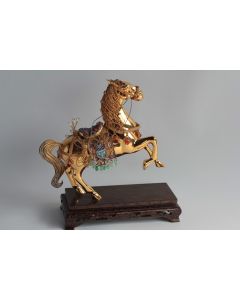 Cheval argent vermeil émaux polychromes Chine