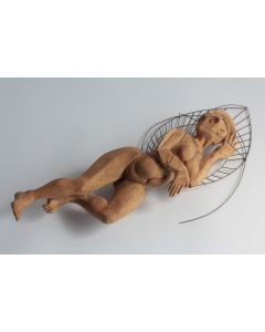 Sculpture bois Serge DIAKONOFF Femme nue érotique