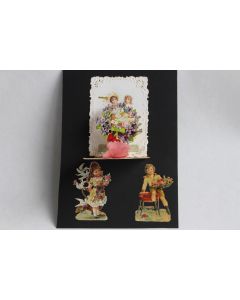 Image chromo dépliant XIXe siècle diorama Souvenir d'amitié