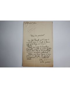 Lettre manuscrite signée Pierre Eugène Vibert Peintre Graveur Suisse