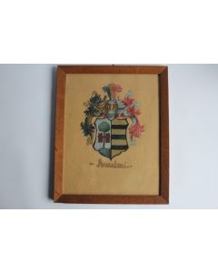 Dessin original héraldique Armoiries Famille Anselmi Suisse