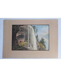 Aquatinte aquarelle Gabriel I LORY Cascade du Staubbach Suisse