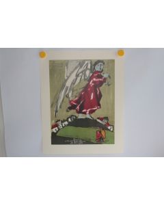 Lithographie originale Max HUNZIKER Noël 1945 Sia Frauenfeld