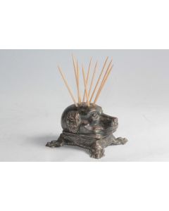 Porte cure-dents Tête de chien XIXe siècle