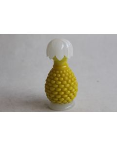Ancien flacon de parfum Carrère Vent Fou verre opalin jaune