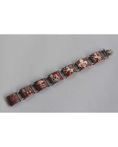 Bracelet argent émaillé Henri TEGUY Blasons Pays Basque