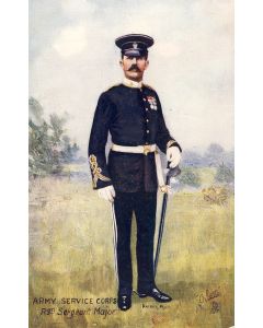 CPA Militaria illustrateur Oilette Army Service Corps Rgtl Sergeant Major