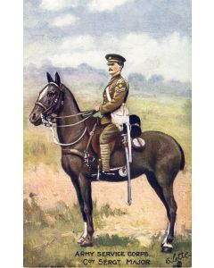 CPA Militaria illustrateur Oilette Army Service Corps Coy Sergeant Major
