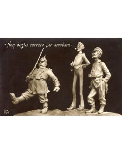 CPA ART Sculpture Caricature Satire Propagande Guerre 1914-18 Italie Italien