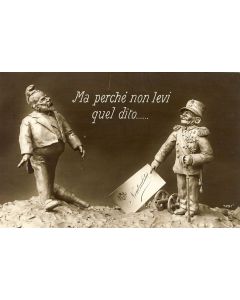 CPA ART Sculpture Caricature Satire Propagande Guerre 1914-18 Italie Italien Neutralité Neutralita