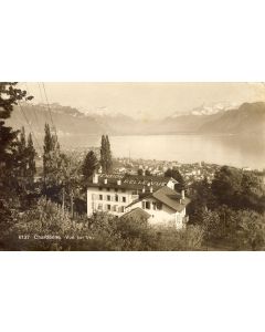 CP Suisse Vaud Chardonne Vue sur Vey Pension Bellevue Lac montagnes