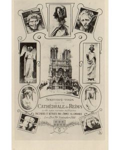 CPA 51 MARNE Souvenez-vous Cathédrale de Reims incendiée et détruite