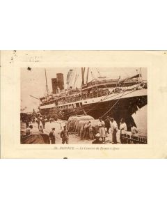 CPA Tunisie BIZERTE Le courrier de France à Quai Bateau commerce 1920