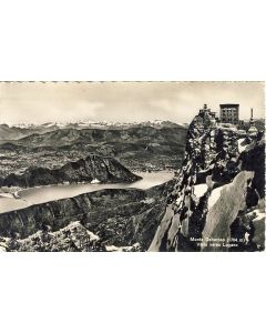 CP Suisse Tessin Monte Generoso Vista verso Lugano Cachet hôtel Suisse Schweizerhof