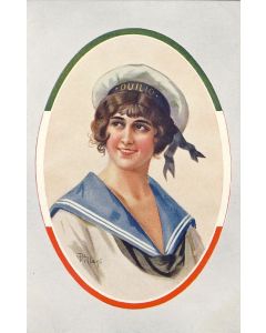 CPA illustrée VILLANI Italien Italie Guerre 1914-18 Portrait Femme Soldat