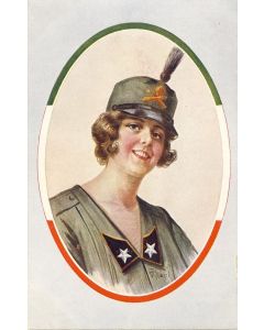 CPA illustrée VILLANI Italien Italie Guerre 1914-18 Portrait Femme Soldat