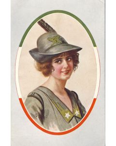 CPA illustrée VILLANI Italien Italie Guerre 1914-18 Portrait Femme Soldat