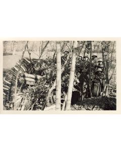 CP Photo Militaria Soldats Régiment Suisse Canon camouflé en forêt Kloten Canton Zurich