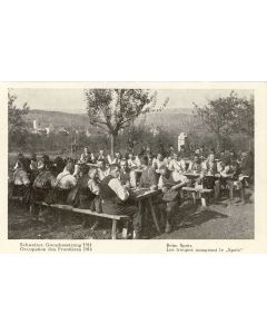 CPA Militaria Suisse Troupes mangeant le Spatz